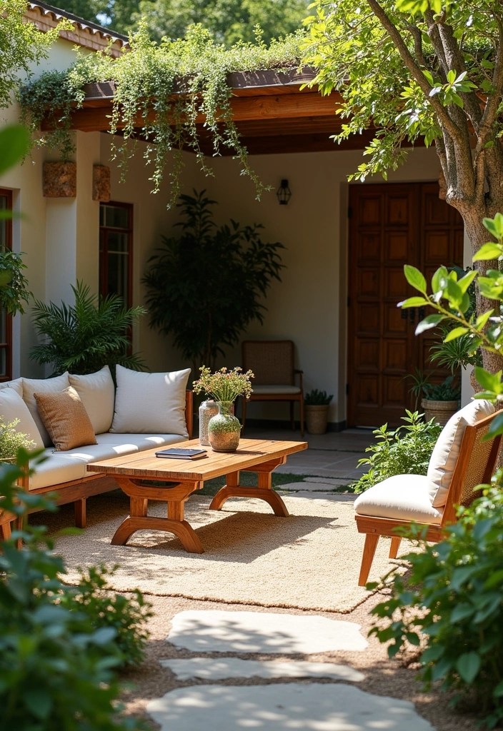 18 Patio Decor Ideas That Will Make Your Backyard the Ultimate Staycation Spot! - 18. Embrace Nature with Natural Materials