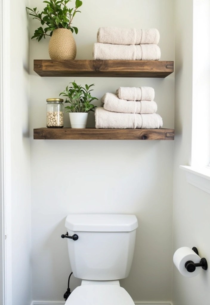 21 Bathroom Storage Hacks for Tiny Spaces That'll Change Your Life (You'll Gain 50% More Space!) - 2. Utilize Vertical Space with Shelving
