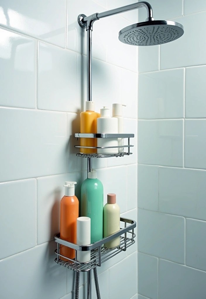 21 Bathroom Storage Hacks for Tiny Spaces That'll Change Your Life (You'll Gain 50% More Space!) - 9. Shower Caddy Solutions